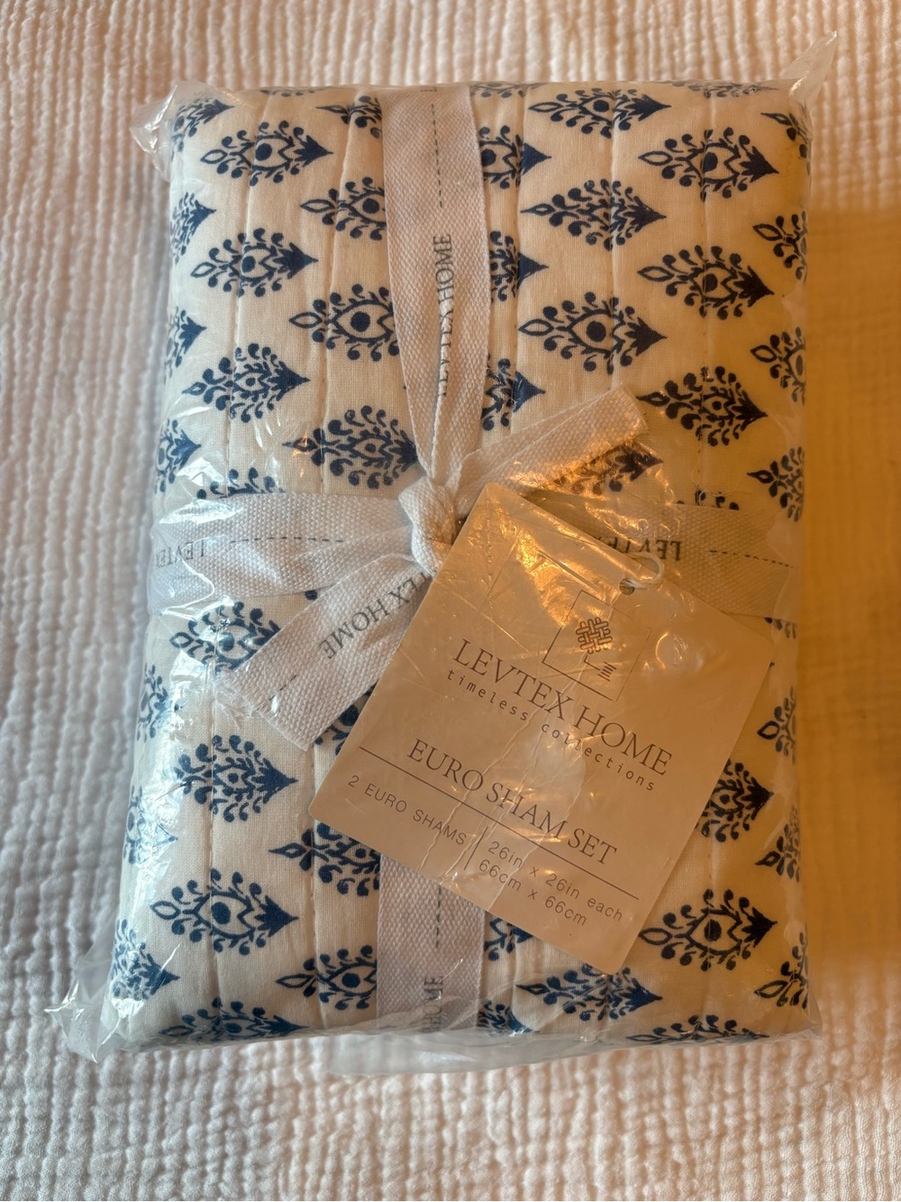 Levtex Home CLARA BLUE EURO SHAM SET OF 2 - Picture 4 of 6